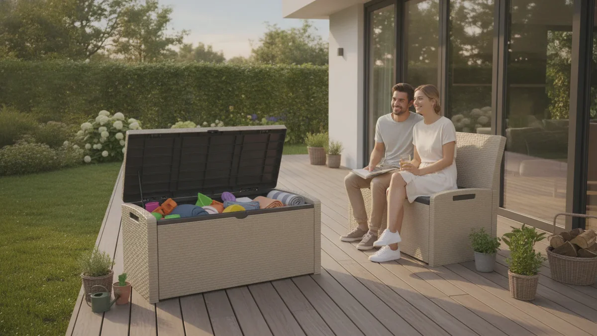 Benk med oppbevaring Keter Eden 2 in 1: Smart løsning for en ryddig hage
